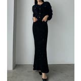 ブラック | Louere スパンコールマーメイドニットスカート | Louere