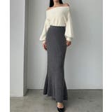 チャコール | Louere スパンコールマーメイドニットスカート | Louere