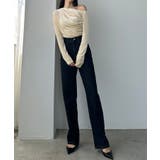 Louere ワンショルドレープベロアトップス | Louere | 詳細画像10 