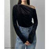 Louere ワンショルドレープベロアトップス | Louere | 詳細画像2 