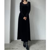 Louere 前後2wayベロアセミフレアワンピース(薄手、裏地無し) | Louere | 詳細画像2