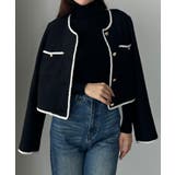 Aブラック | Louere 配色ラメツイードジャケット | Louere