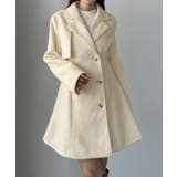 アイボリー | Louere ミドル丈ウエストシェイプフレアコート | Louere