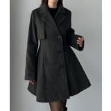 ダークグレー | Louere ミドル丈ウエストシェイプフレアコート | Louere