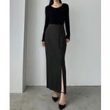 Louere ポケットデザインファスナースリットIラインポンチスカート | Louere | 詳細画像6 