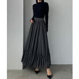 チャコール | Louere ラメフレアチュールスカート | Louere