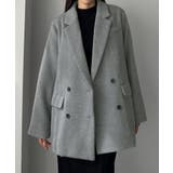 グレー | Louere シャギーテーラードジャケットコート | Louere