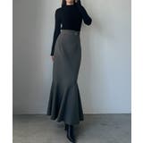 チャコール | Louere ウエストベルトマーメイドスカート(通年素材) | Louere