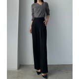 ブラック | Louere ベルトデザインパンツ | Louere