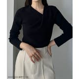 Louere ドレープアシメネックニットトップス | Louere | 詳細画像2