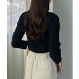 Louere ドレープアシメネックニットトップス | Louere | 詳細画像4