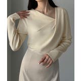 Louere ドレープアシメネックニットトップス | Louere | 詳細画像7