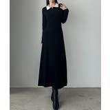 Louere ロゴ刺繍ニットポロフレアワンピース | Louere | 詳細画像1 