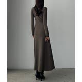 Louere ロゴ刺繍ニットポロフレアワンピース | Louere | 詳細画像10 