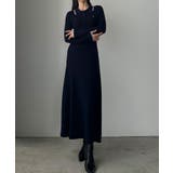 Louere ロゴ刺繍ニットポロフレアワンピース | Louere | 詳細画像13 