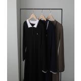 Louere ロゴ刺繍ニットポロフレアワンピース | Louere | 詳細画像18 