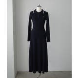 Louere ロゴ刺繍ニットポロフレアワンピース | Louere | 詳細画像19 