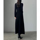 Louere ロゴ刺繍ニットポロフレアワンピース | Louere | 詳細画像4 