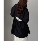 ブラック | Louere バックオープンシャツ | Louere