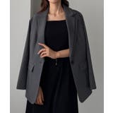 チャコール | Louere レイヤードテーラードシングルジャケット | Louere