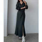 チャコール | Louere ポンチショートパーカー+スリットマーメイドスカートSET | Louere