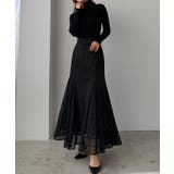 ブラック | Louere キラキラチュールマーメイドスカート | Louere