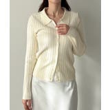 アイボリー | Louere ワイドリブスキッパーポロニット | Louere