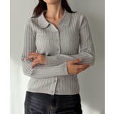 ライトグレー | Louere ワイドリブスキッパーポロニット | Louere