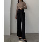 Louere 薄手とろみ生地センタータックワイドパンツ | Louere | 詳細画像4 