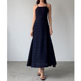ネイビー | Louere バックリボンフリルレースカットワンピース【一部ぺチスカートSET】 | Louere