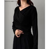 Louere 薄手カシュクールドレープカットソートップス | Louere | 詳細画像2 