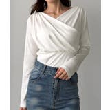 Louere 薄手カシュクールドレープカットソートップス | Louere | 詳細画像5 