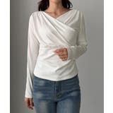 Louere 薄手カシュクールドレープカットソートップス | Louere | 詳細画像7 