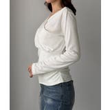 Louere 薄手カシュクールドレープカットソートップス | Louere | 詳細画像8 