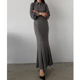 グレー | Louere ポロレースドレス（ペチワンピースセット） | Louere