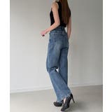 Louere ストレッチハイウエストストレートデニムパンツ | Louere | 詳細画像10
