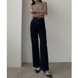 Louere ストレッチハイウエストストレートデニムパンツ | Louere | 詳細画像11