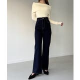 Louere ストレッチハイウエストストレートデニムパンツ | Louere | 詳細画像15