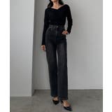 Louere ストレッチハイウエストストレートデニムパンツ | Louere | 詳細画像20