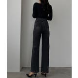 Louere ストレッチハイウエストストレートデニムパンツ | Louere | 詳細画像22