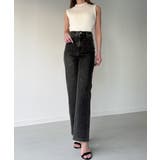 Louere ストレッチハイウエストストレートデニムパンツ | Louere | 詳細画像26