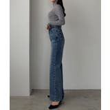 Louere ストレッチハイウエストストレートデニムパンツ | Louere | 詳細画像5