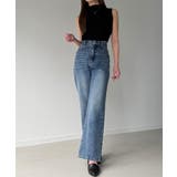 Louere ストレッチハイウエストストレートデニムパンツ | Louere | 詳細画像9