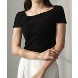 ブラック | Louere アシメオフショル風ニットトップス | Louere