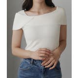 ホワイト | Louere アシメオフショル風ニットトップス | Louere
