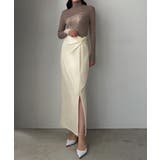 アイボリー | Louere ファスナースリットツイストデザインIラインスカート | Louere