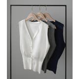 Louere 金ボタンウエストシェイプニットベスト | Louere | 詳細画像17 
