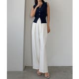 Louere 金ボタンウエストシェイプニットベスト | Louere | 詳細画像9 