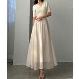 アイボリー | Louere ポロニットドッキングシアーフレアワンピース | Louere