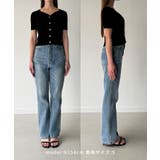 Louere ゴールドボタンリブニットトップス | Louere | 詳細画像18